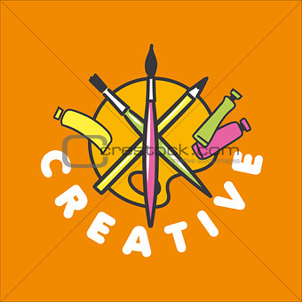vector logo brush and palette for creativity
