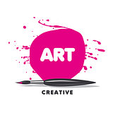 vector logo brush, paint and spray