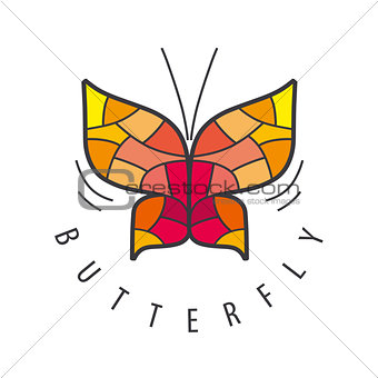 vector logo butterfly patterns of red