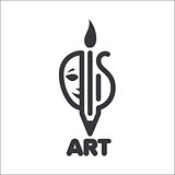 vector logo creativity in theater, music and painting