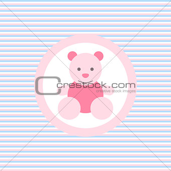 Teddy bear color flat icon
