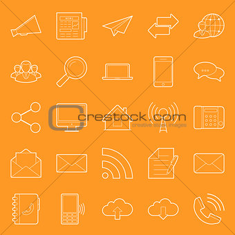 Comunication and web thin lines icons set