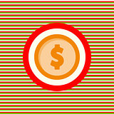 Dollar coin color flat icon