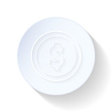 Dollar coin thin lines icon