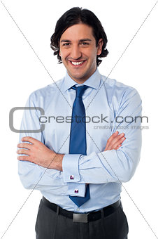 Handsome smiling business executive