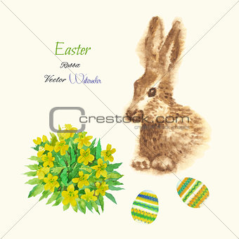Easter background with rabbit
