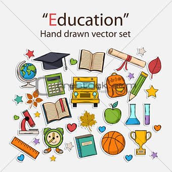 Education hand drawn set