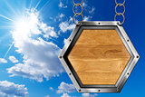 Hexagonal Sign with Metal Chain