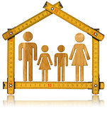 House Project - Wooden Meter with Family