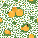 Seamless floral pattern background with fruits