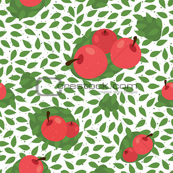 Seamless floral pattern background with fruits