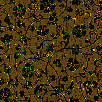 seamless floral damask pattern background