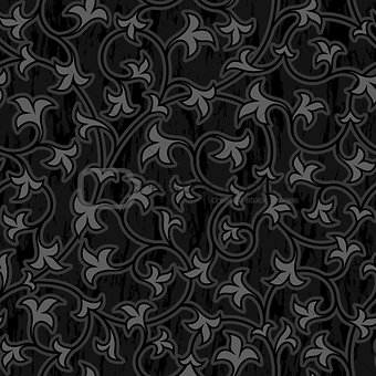 floral oriental black isolated seamless background