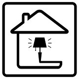 lamp on home. icon from the set line style