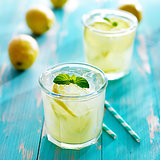 iced cold lemonade with mint