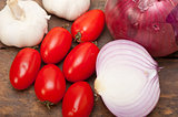 onion garlic and tomatoes