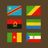 Flags of Congo, Angola, Cameroon, Gabon and Equatorial Guinea