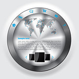 Metallic knob website template design 