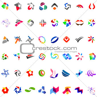 48 different abstract trendy symbols