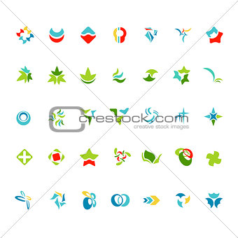 Different abstract trendy symbols