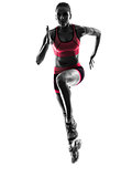 woman runner running jogger jogging  silhouette