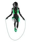 woman fitness Jumping Rope exercises silhouette