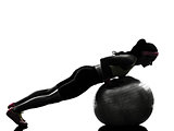 woman exercising fitness workout push ups  silhouette