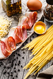 Ingredients for pasta carbonara