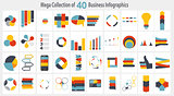 Collection of 40 Infographic Templates for Business Vector Illus