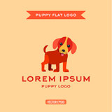 Dog, puppies, style flat, vector illustration, logo