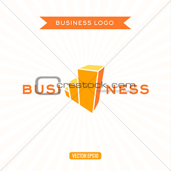 Business logos flat chart, stage, growth, vector illustration