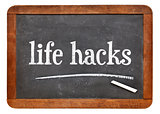 life hacks on balckboard