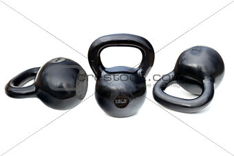 black shiny heavy kettlebells