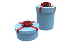 two gift boxes in blue