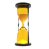 hourglass render in yellow tones
