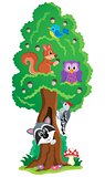 Tree with various animals theme 1