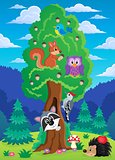 Tree with various animals theme 2
