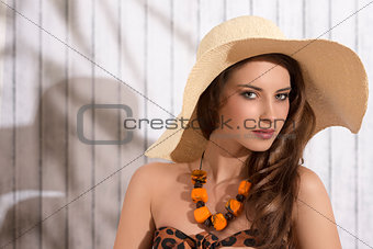 summer girl with sensual expression 