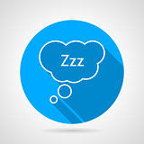 Sleep bubble flat round vector icon
