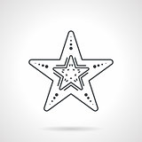 Black line vector icon for starfish
