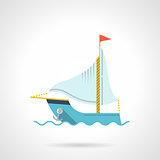 Flat vector icon for sailboat