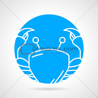 Round vector icon for crab