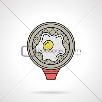 Color vector icon for fried egg