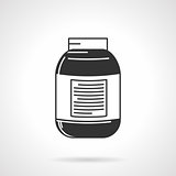 Vector icon for black supplements jar