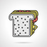 Flat vector icon for toast sandwich