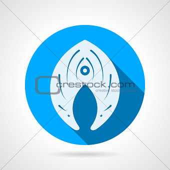 Flat round vector icon for fish slice.