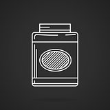 White line vector icon for nutrition supplements