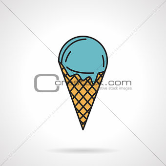 Cone ice cream flat vector icon