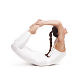 young beautiful woman yoga posing. isolated