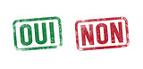 "Oui Non" Yes No stamp in French
